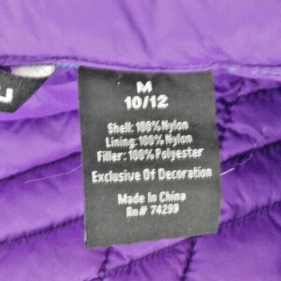 Snozu Girls Blue Long Sleeves Mock Neck Full Zip Quilted Jacket Size M 10-12 - Picture 4 of 4